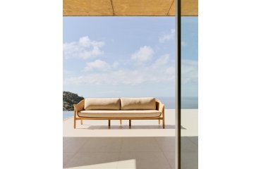 Canapé Galea 3 places en bois de teck et rotin synthétique 223 cm FSC 100 %