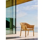 Chaise Galea en bois de teck et rotin synthétique