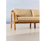 Canapé Galea 2 places en bois de teck et rotin synthétique 170,5 cm