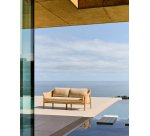 Canapé Galea 2 places en bois de teck et rotin synthétique 170,5 cm