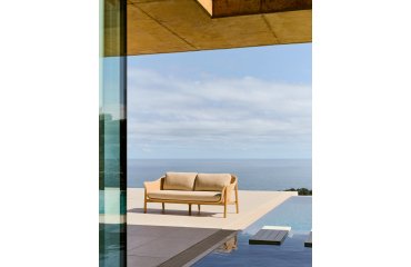 Canapé Galea 2 places en bois de teck et rotin synthétique 170,5 cm FSC 100 %