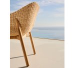 Chaise Galea en bois de teck et rotin synthétique