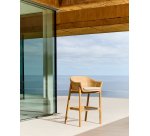 Tabouret Galea en bois de teck et rotin synthétique 75 cm