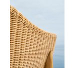 Tabouret Galea en bois de teck et rotin synthétique 65 cm