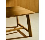 Table Idun en placage et bois de chêne avec finition ton naturel 220 x 100 cm