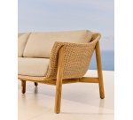 Canapé Galea 3 places en bois de teck et rotin synthétique 223 cm