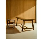 Table Idun en placage et bois de chêne avec finition ton naturel 220 x 100 cm