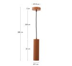 Suspension Andia en aluminium avec finition peinte terracotta