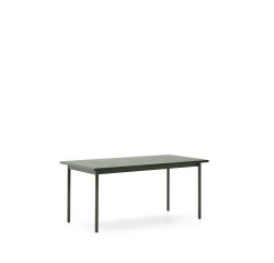 Table d’extérieur Maurina en acier galvanisé vert et céramique verte 182 x 91 cm