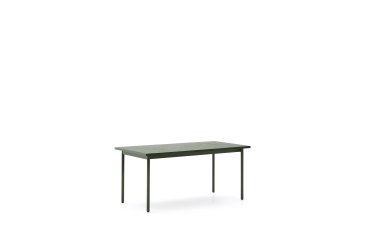 Table d’extérieur Maurina en acier galvanisé vert et céramique verte 182 x 91 cm