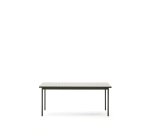 Table d’extérieur Maurina en acier galvanisé vert et céramique couleur écru 182 x 91 cm