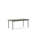 DE_Table d’extérieur Maurina en acier galvanisé vert et céramique verte 223 x 101 cm