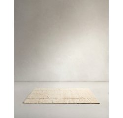 Tappeto Nak jacquard in lana écru 200 x 300 cm