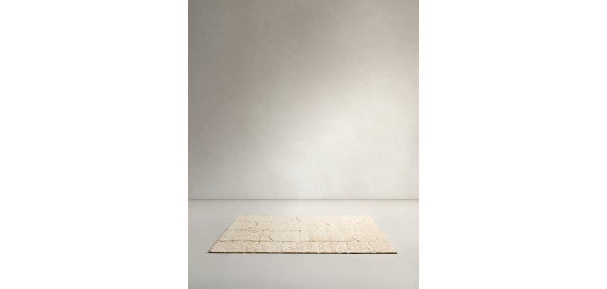 Tapis Nak jacquard en laine écru 200 x 300 cm