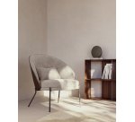 Fauteuil Eamy marron clair placage de frêne finition wengué et métal noir