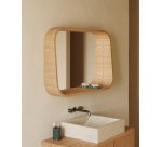 Miroir Salaya en contreplaqué de frêne avec finition naturelle 90 x 60 cm