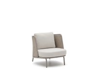 Fauteuil d’extérieur Sedalis en aluminium et corde taupe