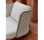 Fauteuil d’extérieur Sedalis en aluminium et corde taupe