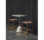 Tabouret Giverola en bois de teck 67,5 cm
