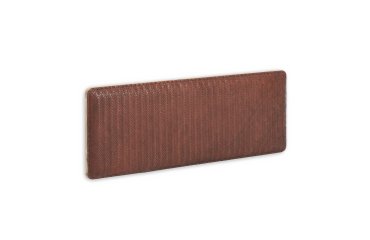 Cabecero Natesa de madera maciza de teca y piel para cama de 160 cm