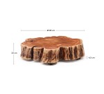 Table basse Tavine en bois d’acacia avec finition blanchie et roulettes Ø 85 cm