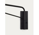 Applique murale Eilo en acier noir et boule en verre dépoli