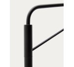 Lampadaire Eilo en acier noir avec boule en verre dépoli