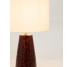 Drava table lamp in burgundy ceramic with cotton shade