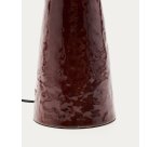 Drava table lamp in burgundy ceramic with cotton shade