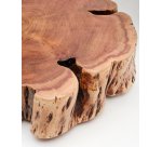 Table basse Tavine en bois d’acacia avec finition blanchie et roulettes Ø 85 cm