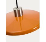 Lampada da soffitto Nuvira in metallo spazzolato grigio chiaro e paralume arancione