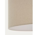 Mavran ceiling lamp in brown and mustard ceramic with cotton lampshade