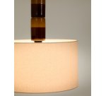 Mavran ceiling lamp in brown and mustard ceramic with cotton lampshade