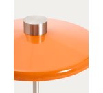 Lampadaire Nuvira en métal brossé gris clair avec abat-jour orange