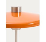 Nuvira table lamp in light grey brushed metal and orange lampshade