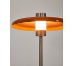 Lampadaire Nuvira en métal brossé gris clair avec abat-jour orange