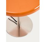 Nuvira table lamp in light grey brushed metal and orange lampshade