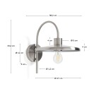 Nuvira wall light in light grey brushed metal