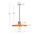 Lampada da soffitto Nuvira in metallo spazzolato grigio chiaro e paralume arancione