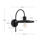 Applique murale Nuvira en métal noir satiné