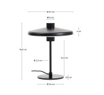 Lampe de table Nuvira en métal satiné noir