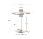 Nuvira table lamp in light grey brushed metal