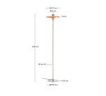 Lampadaire Nuvira en métal brossé gris clair avec abat-jour orange