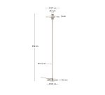 Lampadaire Nuvira en métal brossé gris clair