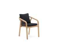 Chaise Malaret en bois d'eucalyptus massif et corde noire