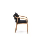 Chaise Malaret en bois d'eucalyptus massif et corde noire