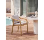 Chaise Malaret en bois d'eucalyptus massif et corde beige