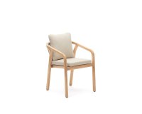 Malaret chair in solid eucalyptus and beige cord