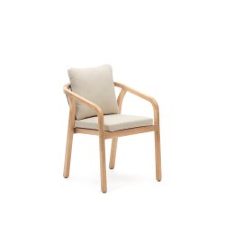 Chaise Malaret en bois d'eucalyptus massif et corde beige