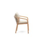 Chaise Malaret en bois d'eucalyptus massif et corde beige